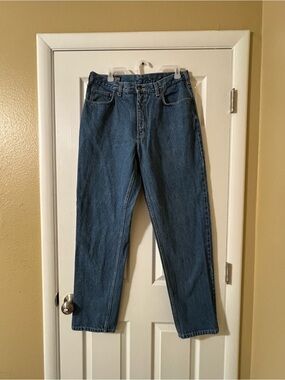 Lands' End Men's Relaxed Straight-Leg Jeans in Blue Denim